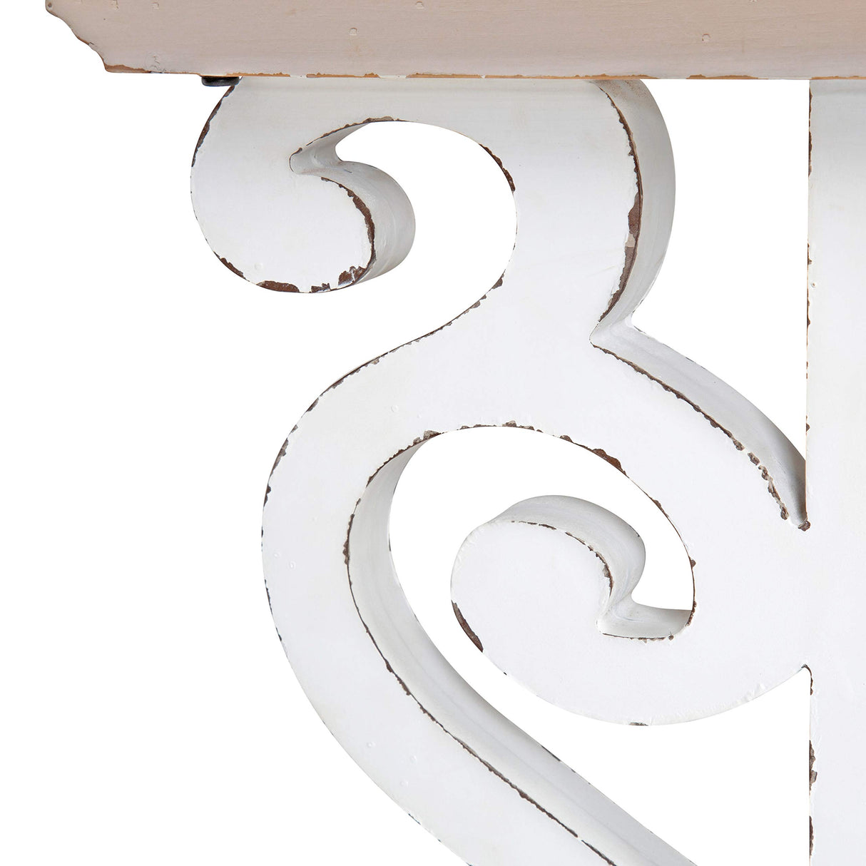 Kate and Laurel Wyldwood Rustic Carved Coffee Table, 38" x 23" x 18", Distressed Brown and White, Farmhouse-Inspired Living Room Decor Kate and Laurel