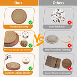 Eykao Wood Coasters for Drinks, Absorbent Coaster Sets of 5, Woven Drink Coasters for Coffee Table, Housewarming Gift for Farmhouse Home Decor,4 inches Eykao