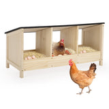 COZIWOW 3 Compartment Chicken Nesting Boxes, Chicken Laying Boxes with Asphalt Roof, Chicken Coop Accessories,Wood Nesting Boxes for Hen,Duck,Poultry,Bird,Dove COZIWOW