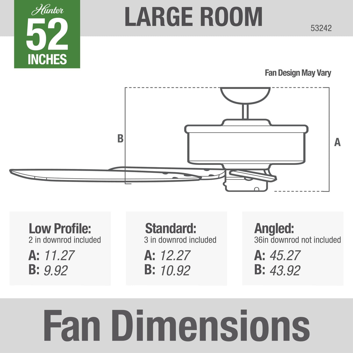 Hunter Fan Company Fan Builder Elite Indoor Ceiling Fan with Pull Chain Control, Metal, New Bronze Finish, 52 Inch Hunter