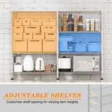 Homdox Heavy Duty Storage Shelves, 4 Tier Wire Shelving Unit, Adjustable Metal Shelves for Storage, Garage Rack Pantry Shelves Kitchen Shelving, 14"x60"x60", Silver Gray Homdox