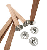 150pcs Wood Wick Clip Holder Base for Candle Making - Universal Wooden Clips and Metal Holders (Wicks Not Included) Phinicco
