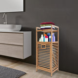 Xlsdlvcnxz Tilt Out Laundry Hamper with Shelves Bamboo Frame Non-Woven Basket for Clothes Storage Bathroom Organization Xlsdlvcnxz