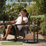 LEJANEOYE Outdoor Coffee Table, 2-Tier Adirondack Outdoor Side Table Weather Resistant, Patio End Table for Pool, Porch, Backyard. LEJANEOYE