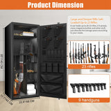 Large Rifle Safe, 30 Gun Safe for Rifle and Shotgun/Rifle Pistol Rack/Storage Pocket/Removable Shelf/Silent Mode/External Battery/LED/Key,180° Open Door Panel Organizer Gun Cabinet Safe Unassembled TTSITG