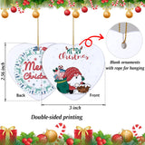 Sublimation Blanks Ceramic Ornament Christmas Tree Decor Heart Ornament DIY Unfinished Ceramic Christmas Hanging Ornaments 10pcs HooAMI
