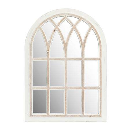FLORA Farmhouse Window Pane Mirror, Large Decorative White Wall Mirror for Living Room Kitchen Entryway, 24 L x 34 FLORA