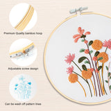 6 Sets Embroidery Kit for Beginners to Learn 28 Basic Embroidery Cross Stitch Practice Kit,DIY Hand Embroidery Kits Includes Stamped Flower Pattern, Hoop, Color Threads,Tools KintKita