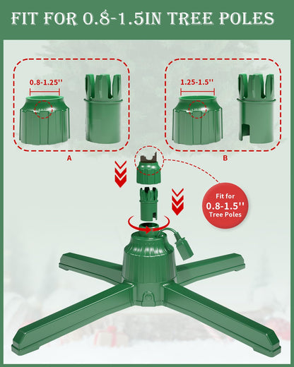 kaoer Rotating Christmas Tree Stand, 9.8FT 132 Pounds Tree Stands for Artificial Tree, 360° Adjustable Christmas Tree Base with Remote Control Musical Spinning Stand