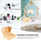DOITOOL Unfinished Wooden Box with Hinged Lid - Unpainted Jewelry Box & Treasure Chest for Art & Jewelry Storage, 6.3 x 4.5 x 4.7 Inches DOITOOL