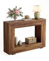 LITTLE TREE 47 Inches Console Table, Sofa Table with Storage, Modern Entryway Table for Hallway, Narrow Long Sofa Entryway Table for Living Room, Brown LITTLE TREE