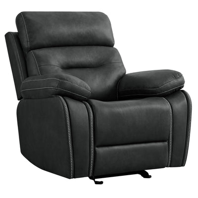 KISLOT Leather Recliner Chair Manual Sofa Rocker for Adults with Overstuffed Arm for Living Room Bedroom Home Theater Seating