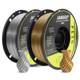 JAREES PETG Filament 1.75mm Bundle for 3D Printer, Total 2KG Metal-Like Consumable 1kg (2.2lbs) 1X2 Spool, High Speed Metallic Finish PETG, Dimensional Accuracy +/- 0.03 mm, Silver and Bronze Gold JAREES