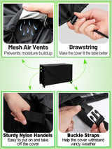 PAMASE Outdoor Dining Cart Cover - 54"L*23"W*35"H Grill Covers for Keter Unity XL Portable Cabinet Bar, Heavy Duty Waterproof BBQ Food Prep Table Serving Worktable Metal Movable Station PAMASE