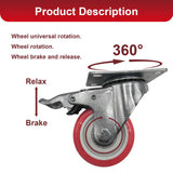 Htudcoue 8 Pcs 4 Inch Heavy Duty Casters, (4 casters Load Capacity 2200 lbs) Lockable Swivel Bearing Caster with Brakes for Workbenches, Shelves, Carts, Etc. Htudcoue