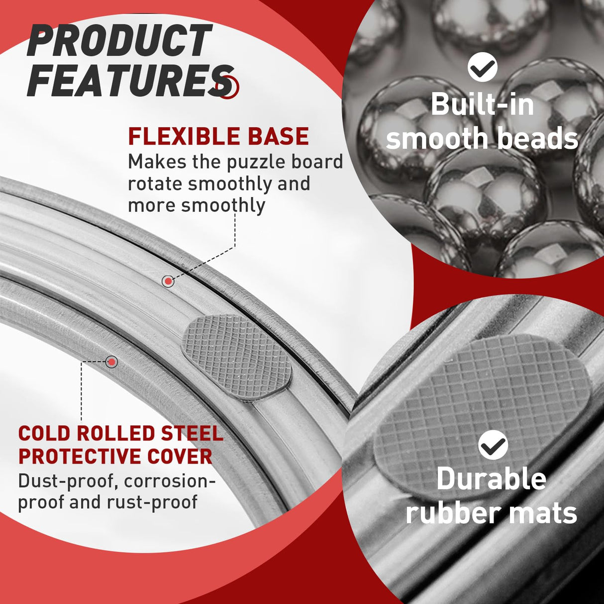 Rotating Puzzle Board Base - 360° Swivel Turntable for Jigsaw Puzzles 1000/1500 Piece Lazy Susan Spinner Table - Puzzle Accessories for Adults and Kids FixlyFido