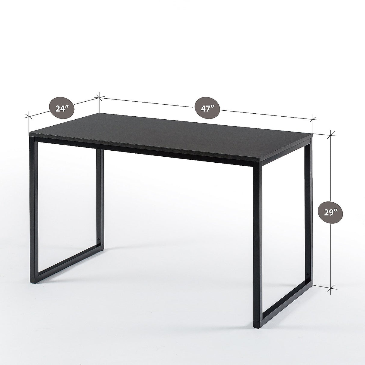 ZINUS Jennifer 47 Inch Black Frame, Computer Workstation, Office Desk, Easy Assembly, Deep Espresso Zinus