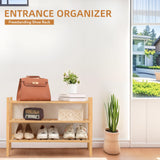 Buymoth 3 Tier Bamboo Shoe Rack Storage Organizer for Closet, Multifunctional Stackable Free Standing Shoe Shelf Organizer for Small Space,Entryway, Hallway, Bathroom 27"x11"x19" (Natural, 3 Tier) Buymoth