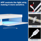 ANTISTA Floating TV Stand | 94.5'' Long Wall Mounted TV Shelf with Power Outlet, Modern Wooden Entertainment Center Media Console with Storage, High Gloss Large TV Cabinet, Up to 100 Inch TVS ANTISTA