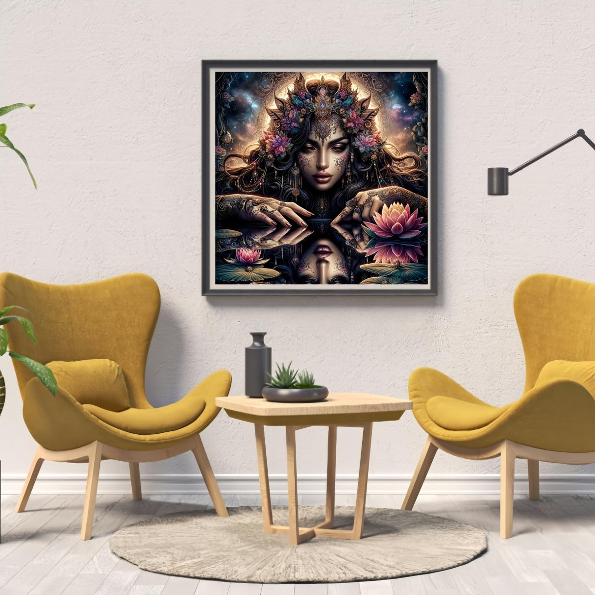 BYGFHLYW 5D Fairy Diamond Painting Kits for Adults,Flower Diamond Art Kits for Adults Beginner, DIY Full Drill Diamond Dot Gem Painting for Home Wall Decor 13.78x13.78inch BYGFHLYW