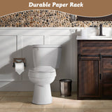 Farmhouse Toilet Paper Holder with Galvanized Metal& Black Metal - Rustic Warm Brown Wood Wall Mount Toilet Roll Holder for Bathroom Decor KULEDM