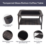 Outdoor Furniture Sectional Sofa L Shaped Couch - Patio Wicker Set with 2 Swivel Glider Chairs, 8 Piece Rattan Patio Conversation Sets with Gray Cushion for Deck Backyard Sunroom Grey Cushion Belord