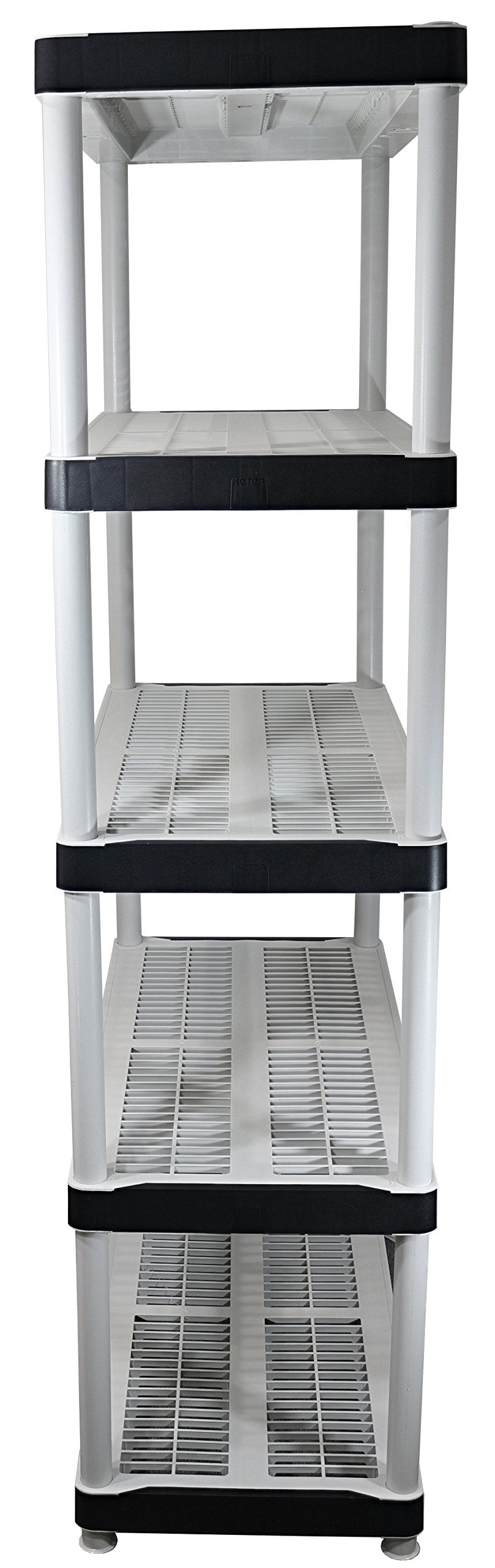 HDX 36” x 72” 5-Tiered Ventilated Plastic Storage Shelving Unit w/ Raised Feet and Tool-Free Assembly Hardware & Outdoor