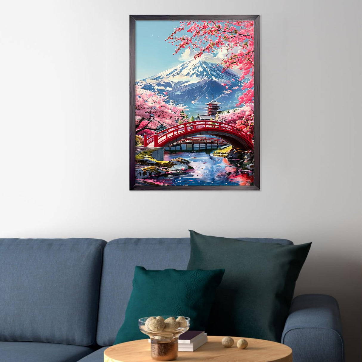 CEOVR Mount Fuji Diamond Art Kits for Adults, Sakura Diamond Painting Dots 5D DIY Full Drill Cherry Blossom Gem Art, Adult Crafts Kits Arts and Crafts, Wall Decor for Home Office 12x16in CEOVR