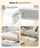 POLWKZU Folding Desk Small Foldable Desk for Small Space, 31.5 Inches Writing Computer Desk in Study, Home Office Foldable Office Desk for Bedroom, White POLWKZU