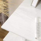 HOMCOM 47" Computer Desk with Keyboard Tray and Storage Drawers, Home Office Workstation Table with Storage Shelves, White Wood Grain HOMCOM