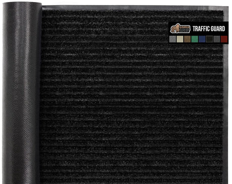 Gorilla Grip Waterproof Heavy Duty Traffic Guard Doormat, Stain and Fade Resistant, Durable Rubber, Low Profile Door Mat, Shoe Scraper, Welcome Mats for Entry, 29x17, Jet Black Gorilla Grip