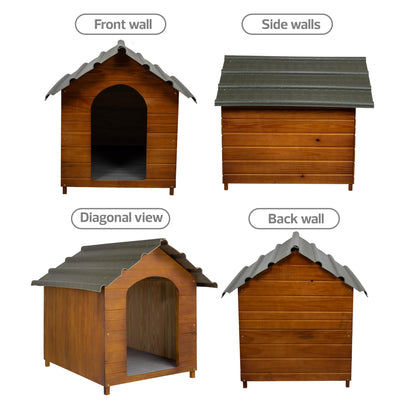 Beethoven Agropet Outdoor and Indoor Dog House, Cozy Wooden Pet Shelter for Dogs, Puppy, Cats, Dog Cave with Elevated Floor (Cherry Wood, Medium N4) - WoodArtSupply