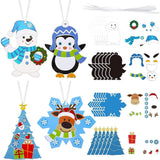 Civaner Christmas Crafts for Kids, Christmas Arts and Crafts DIY Xmas Tree Ornament Kit Make Your Own Xmas Craft Projects for Kids Ages 6-8 8-12, 4 Styles(24 Sets) Civaner