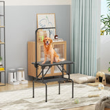 ROOMTEC 32 Inch Dog Grooming Table,Foldable Pet Grooming Tables at Home with Adjustable Arm,Nooses, Mesh Tray ROOMTEC