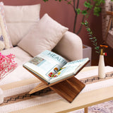 Geetery Book Stand Book Holder for Display Reading Textbook Holder Open Display Stand for Open and Closed, Cookbook, Magazines, Textbooks, Recipe(Dark Brown) Geetery
