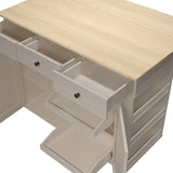 GarveeHome Rolling Kitchen Island Cart with Power Outlet & Drop Leaf, Kitchen Storage Cabinet On Wheels with 3 Drawers, Spice Rack & Towel Rack, Mobile Island Table for Kitchen, Gray GarveeHome