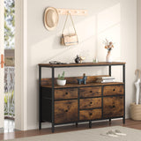 Yoobure TV Stand Dresser for Bedroom, 7 Fabric Drawers Entertainment Center, LED Dressers with Power Outlets, TV Stands for Living Room with Storage Shelf, TV Console Entertainment Stand up to 50" TV Yoobure