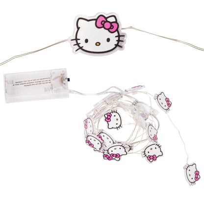 Silver Buffalo Hello Kitty Face with Pink Bow 20ct Decorative String Lights, 7 Feet Long, Battery Powered, Warm White LED