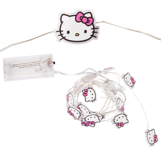 Silver Buffalo Hello Kitty Face with Pink Bow 20ct Decorative String Lights, 7 Feet Long, Battery Powered, Warm White LED