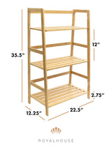RoyalHouse Bamboo 3-Tier Bookcase, Storage Rack, Plants Stand Display Shelf, Perfect Multi-Functional Book Shelf and Storage Rack for Living Room, Bedroom, Kitchen, Office RoyalHouse