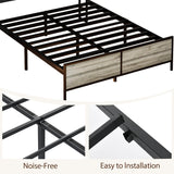 Full Bed Frame with Storage and Charging Station, Upholstered Bed Frame Full with LED Lights, Heavy Duty Metal Slat Support, No Box Spring Needed, Noise-Free, Easy Assembly, Noise-Free, Wash Grey CHABUILDREARK