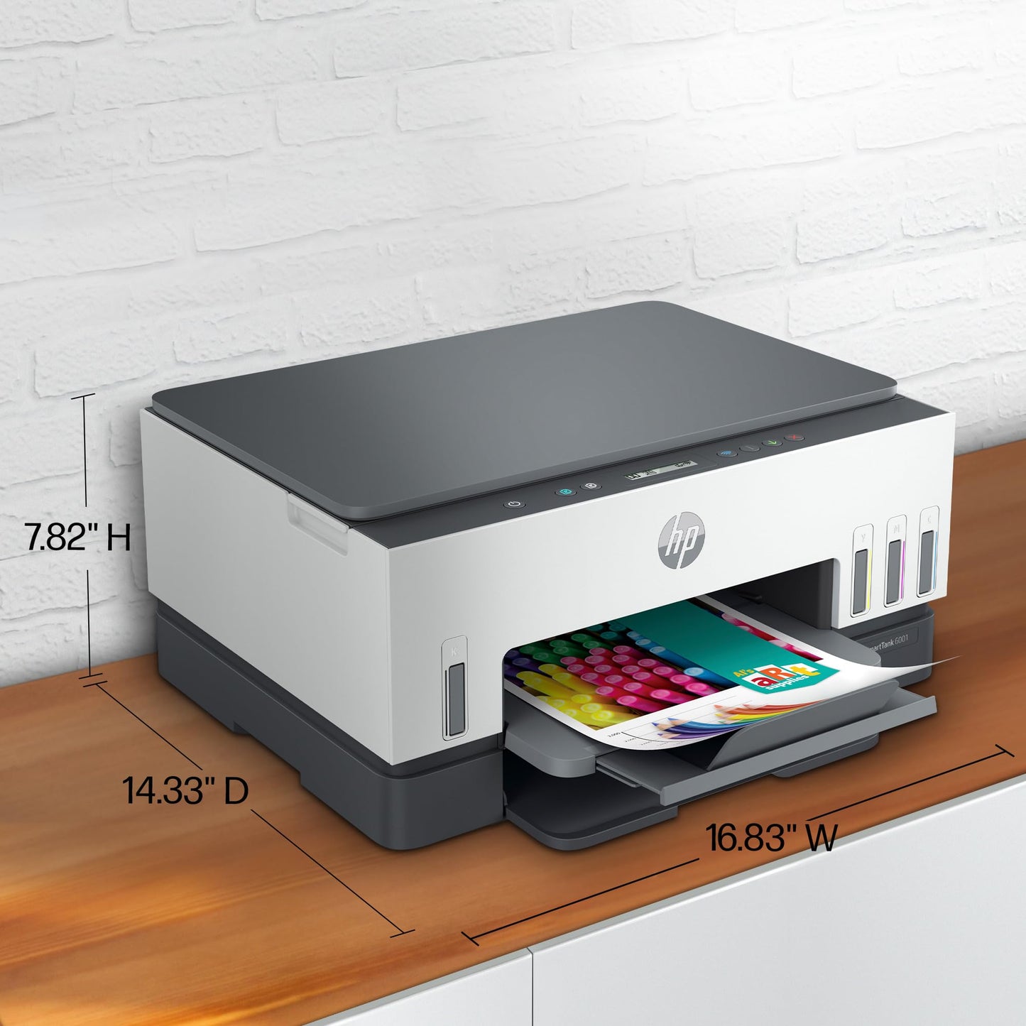 HP Smart -Tank 6001 Wireless Cartridge-Free all in one printer, this ink -tank printer comes with up to 2 years of ink included, with mobile print, scan, copy (2H0B9A)