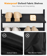 HOOBRO Shoe Rack, 4 Tier Shoe Storage Organizer with 3 Oxford Fabric Shelves and Top Panel, Holds 12-16 Pairs of Shoes for Entryway and Closet, Industrial, Greige BG47XJ01G1 HOOBRO