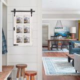 RiteSune White Wooden Barn Door 5x7 Photo Picture Frame Collage Wall Mounted for Family Entryway, Living Room, Bedroom RiteSune