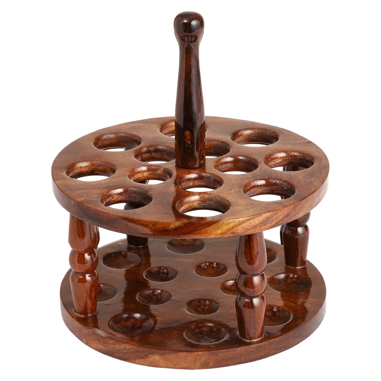 Brainmart Wooden Crochet Hooks Holder - 12 Holes Storage Organizer for Crochet Tools, Crochet Hooks Holder, Rosewood Knitting Needle Storage for Crocheters Brainmart