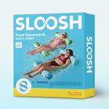SLOOSH 2 Packs Tropical Leaves Hammock Pool Floats Adults, 4-in-1 Multi-Purpose Inflatable Pool Floats PVC Water Hammock Lounge Floaties (Blue&Green) Sloosh