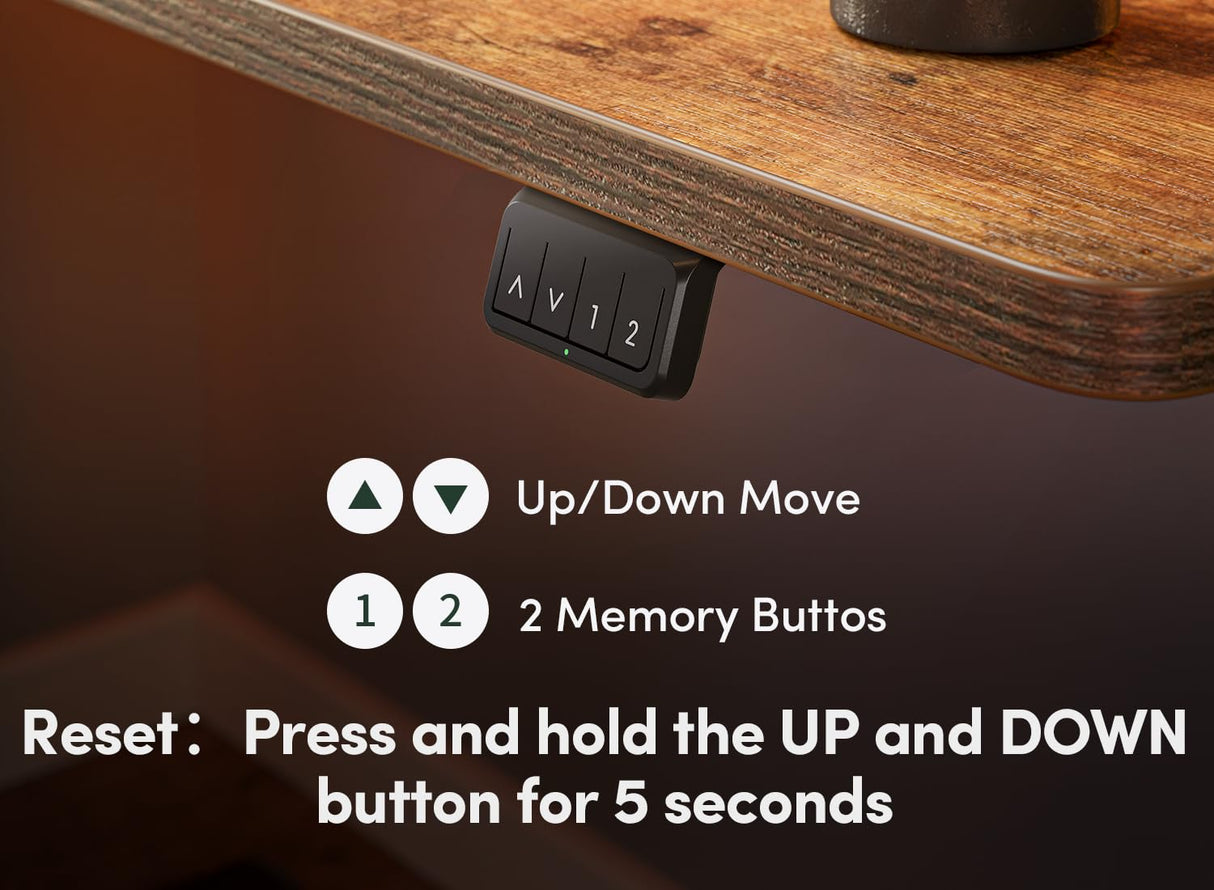 FEZIBO Electric Standing Desk, 48 x 24 Inches Height Adjustable Stand up Desk, Sit Stand Home Office Desk, Computer Workstation, Vintage Brown FEZIBO