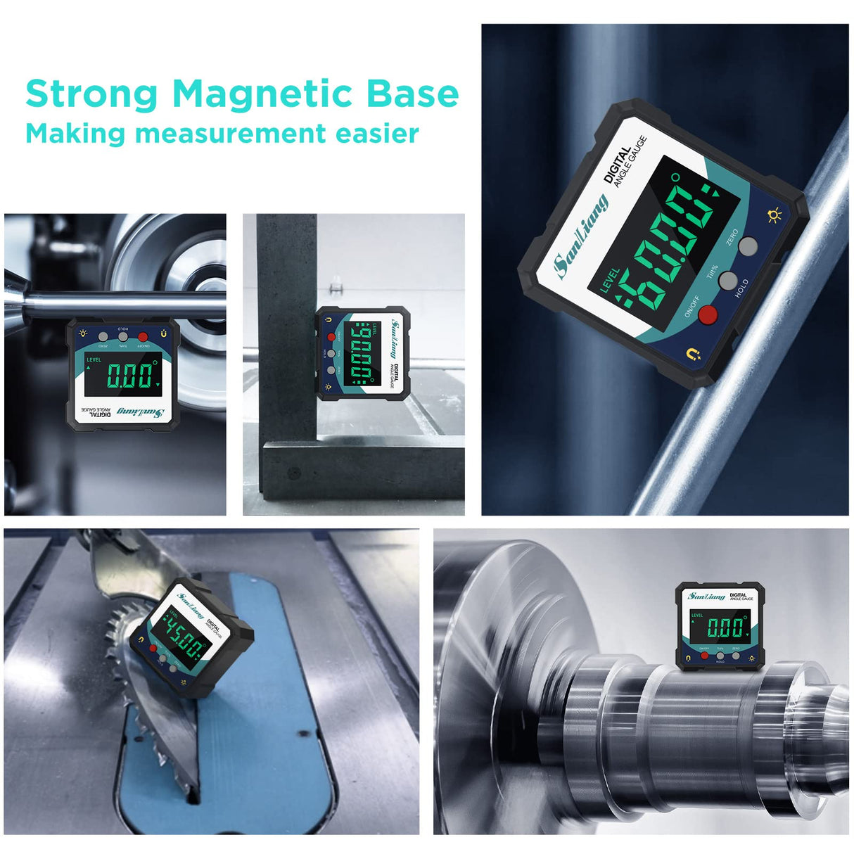 Sanliang Digital Level Angle Gauge Meter Magnetic Electronic Level Angle Finder Tool Protractor Inclinometer Woodworking Tools with Magnet for Construction, Woodworking and Machinery. SanLiang