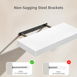 QEEIG Bathroom Floating Shelves for Wall - 15.7" Wall Mounted Shelf Over Toilet Farmhouse Home Decor Display Bookshelf Small 15.7 x 6.7 inch Set of 2, White (008-40W) QEEIG