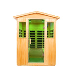 Outdoor Sauna for 4 Person,Applicable Indoors and Outdoors. Far Infrared Sauna 8 Low EMF Heaters, Wooden Sauna Room 2050 Watt, Old Chinese fir, Chromotherapy, Bluetooth Speaker, LCD, LED. Generic